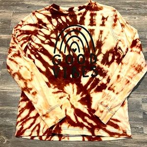 NWOT Tie dyed “Good Vibes” vinyl shirt. Size medium.